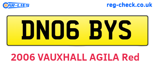 DN06BYS are the vehicle registration plates.