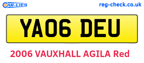 YA06DEU are the vehicle registration plates.