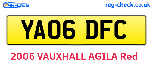YA06DFC are the vehicle registration plates.