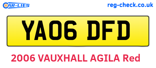 YA06DFD are the vehicle registration plates.