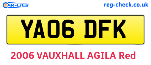 YA06DFK are the vehicle registration plates.