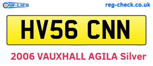 HV56CNN are the vehicle registration plates.