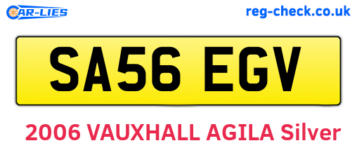 SA56EGV are the vehicle registration plates.