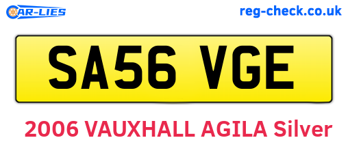 SA56VGE are the vehicle registration plates.