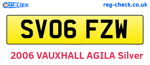 SV06FZW are the vehicle registration plates.