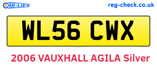 WL56CWX are the vehicle registration plates.