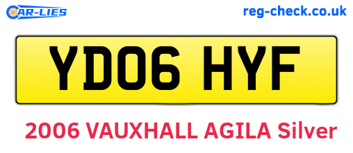 YD06HYF are the vehicle registration plates.