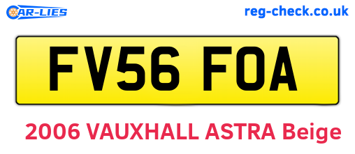 FV56FOA are the vehicle registration plates.