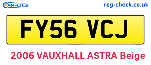 FY56VCJ are the vehicle registration plates.