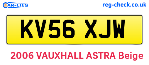 KV56XJW are the vehicle registration plates.