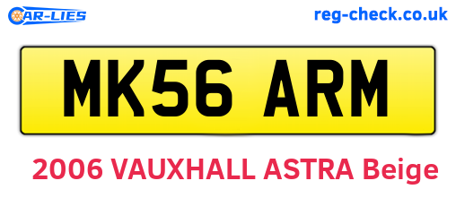 MK56ARM are the vehicle registration plates.