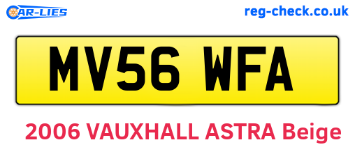 MV56WFA are the vehicle registration plates.