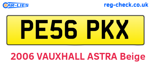 PE56PKX are the vehicle registration plates.