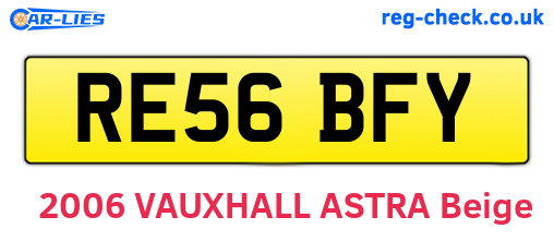 RE56BFY are the vehicle registration plates.