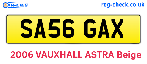 SA56GAX are the vehicle registration plates.