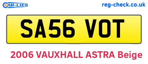 SA56VOT are the vehicle registration plates.