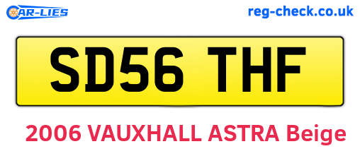 SD56THF are the vehicle registration plates.