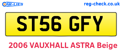 ST56GFY are the vehicle registration plates.