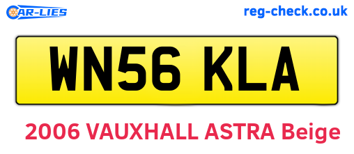 WN56KLA are the vehicle registration plates.