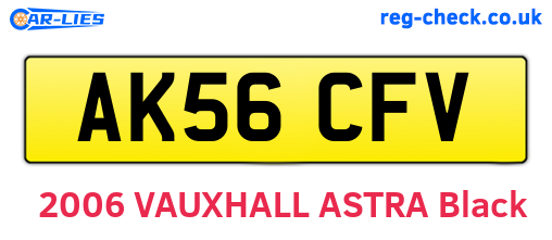 AK56CFV are the vehicle registration plates.