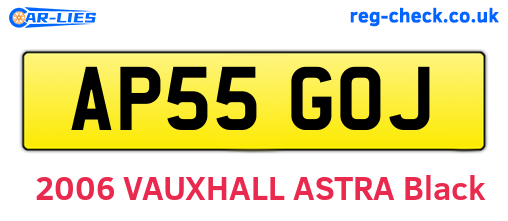 AP55GOJ are the vehicle registration plates.