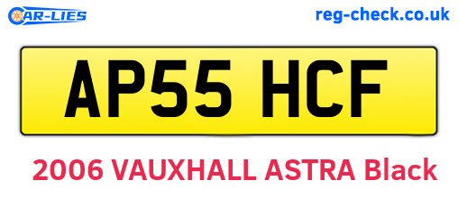 AP55HCF are the vehicle registration plates.