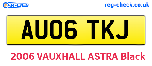 AU06TKJ are the vehicle registration plates.