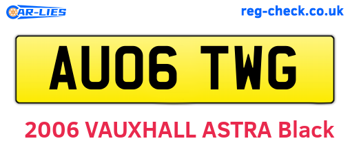 AU06TWG are the vehicle registration plates.