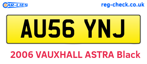 AU56YNJ are the vehicle registration plates.