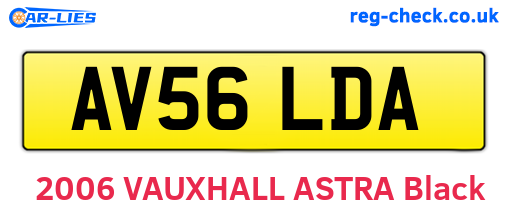 AV56LDA are the vehicle registration plates.
