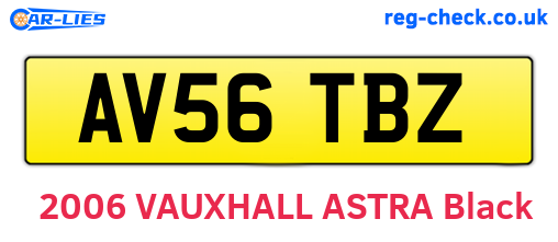 AV56TBZ are the vehicle registration plates.