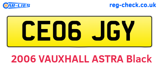 CE06JGY are the vehicle registration plates.