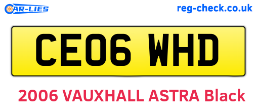 CE06WHD are the vehicle registration plates.
