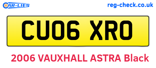 CU06XRO are the vehicle registration plates.