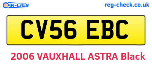 CV56EBC are the vehicle registration plates.