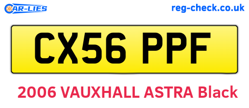 CX56PPF are the vehicle registration plates.