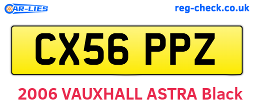 CX56PPZ are the vehicle registration plates.