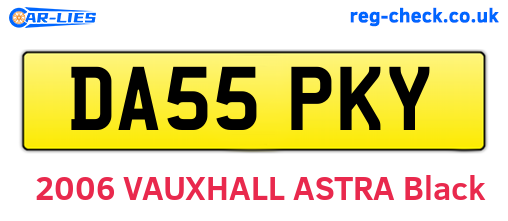 DA55PKY are the vehicle registration plates.