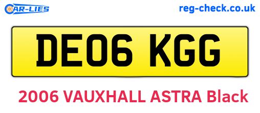 DE06KGG are the vehicle registration plates.