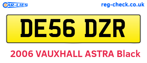 DE56DZR are the vehicle registration plates.