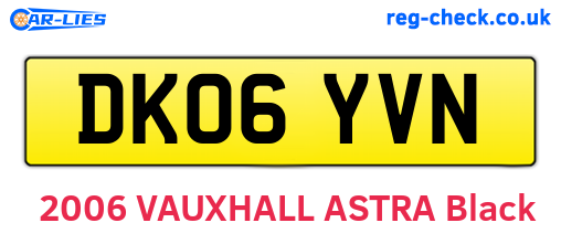 DK06YVN are the vehicle registration plates.