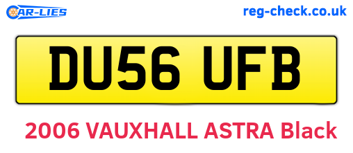 DU56UFB are the vehicle registration plates.
