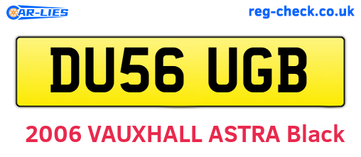 DU56UGB are the vehicle registration plates.
