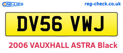 DV56VWJ are the vehicle registration plates.
