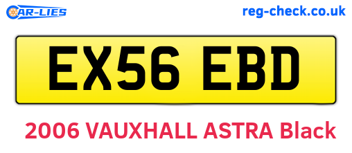 EX56EBD are the vehicle registration plates.