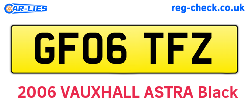 GF06TFZ are the vehicle registration plates.