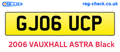 GJ06UCP are the vehicle registration plates.