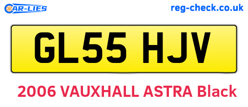 GL55HJV are the vehicle registration plates.