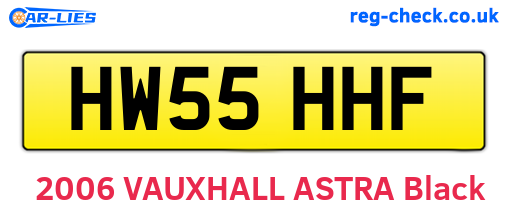 HW55HHF are the vehicle registration plates.