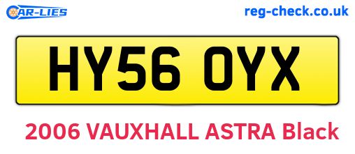 HY56OYX are the vehicle registration plates.
